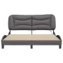 Bettgestell mit LED-Leuchten, graues PE-Leder, 160 x 200 cm von , Betten und Lattenroste - Ref: Foro24-3213944, Preis: 260,42...