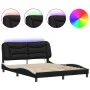 Bettgestell mit LED-Licht PE-Leder schwarz weiß 160x200 cm von , Betten und Lattenroste - Ref: Foro24-3213946, Preis: 252,83 ...