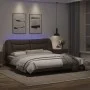 Bed frame with LED light brown synthetic leather 180x200cm by , Beds and slatted bases - Ref: Foro24-3213950, Price: 273,94 €...