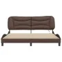 Bed frame with LED light brown synthetic leather 180x200cm by , Beds and slatted bases - Ref: Foro24-3213950, Price: 273,94 €...