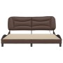 Estructura de cama con luz LED cuero sintético marrón 180x200cm