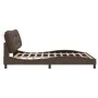 Bed frame with LED light brown synthetic leather 180x200cm by , Beds and slatted bases - Ref: Foro24-3213950, Price: 273,94 €...