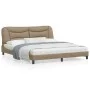Estructura de cama con luz LED cuero PE capuchino 180x200 cm de , Camas y somieres - Ref: Foro24-3213952, Precio: 266,01 €, D...