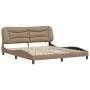 Estructura de cama con luz LED cuero PE capuchino 180x200 cm de , Camas y somieres - Ref: Foro24-3213952, Precio: 266,01 €, D...