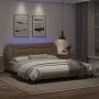 Estructura de cama con luz LED cuero PE capuchino 180x200 cm de , Camas y somieres - Ref: Foro24-3213952, Precio: 266,01 €, D...