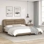 Estructura de cama con luz LED cuero PE capuchino 180x200 cm de , Camas y somieres - Ref: Foro24-3213952, Precio: 266,01 €, D...