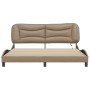 Estructura de cama con luz LED cuero PE capuchino 180x200 cm de , Camas y somieres - Ref: Foro24-3213952, Precio: 242,73 €