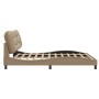 Estructura de cama con luz LED cuero PE capuchino 180x200 cm de , Camas y somieres - Ref: Foro24-3213952, Precio: 242,73 €