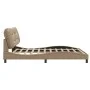Estructura de cama con luz LED cuero PE capuchino 180x200 cm de , Camas y somieres - Ref: Foro24-3213952, Precio: 266,01 €, D...