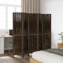 Biombo separador de 5 paneles madera paulownia marrón oscuro de , Divisores de ambientes - Ref: Foro24-358662, Precio: 112,77...