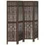 Dark brown paulownia wood 4-panel dividing screen by , Room dividers - Ref: Foro24-358657, Price: 100,32 €, Discount: %