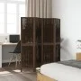 Dark brown paulownia wood 4-panel dividing screen by , Room dividers - Ref: Foro24-358657, Price: 100,32 €, Discount: %