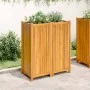Planter with solid acacia wood lining 84x42x100 cm by , Pots and planters - Ref: Foro24-366439, Price: 163,58 €, Discount: %