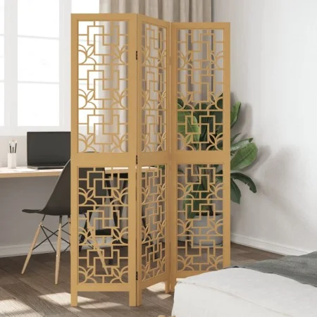 3-panel partition screen solid brown paulownia wood by , Room dividers - Ref: Foro24-358861, Price: 80,01 €, Discount: %