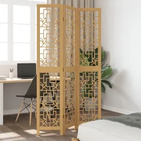 3-panel partition screen solid brown paulownia wood by , Room dividers - Ref: Foro24-358863, Price: 74,46 €, Discount: %