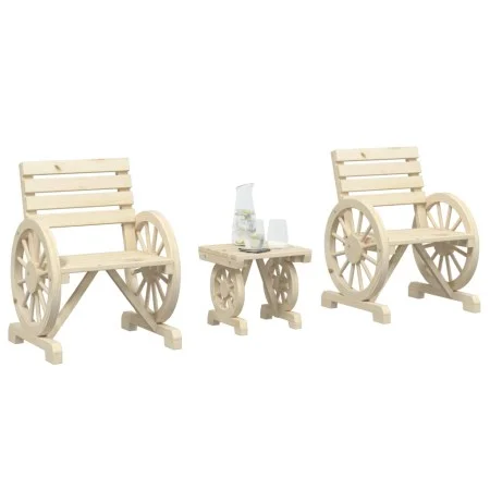 Gartenmöbel-Set 3-teilig aus massivem Tannenholz von , Gartensets - Ref: Foro24-3207129, Preis: 248,56 €, Rabatt: %