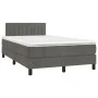 Box spring bed with mattress and LED dark gray velvet 120x190 cm by , Beds and slatted bases - Ref: Foro24-3270166, Price: 40...