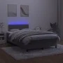 Box spring bed with mattress and LED dark gray velvet 120x190 cm by , Beds and slatted bases - Ref: Foro24-3270166, Price: 40...
