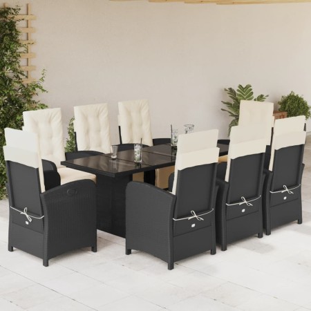 9-teiliges Garten-Essset und schwarze Kissen aus synthetischem Rattan von , Gartensets - Ref: Foro24-3212487, Preis: 1,00 €, ...