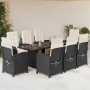 9-teiliges Garten-Essset und schwarze Kissen aus synthetischem Rattan von , Gartensets - Ref: Foro24-3212487, Preis: 1,00 €, ...