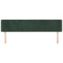 Cabecero de terciopelo verde oscuro 203x16x78/88 cm
