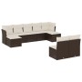 Set de sofás de jardín 9 pzas y cojines ratán sintético marrón de , Conjuntos de jardín - Ref: Foro24-3218273, Precio: 504,28...