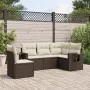 Set comedor de jardín 5 piezas y cojines ratán sintético marrón de , Conjuntos de jardín - Ref: Foro24-3220172, Precio: 358,4...