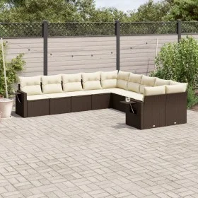 10-piece garden sofa set and brown synthetic rattan cushions by , Garden sets - Ref: Foro24-3220712, Price: 663,95 €, Discoun...