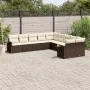 10-piece garden sofa set and brown synthetic rattan cushions by , Garden sets - Ref: Foro24-3220712, Price: 663,95 €, Discoun...