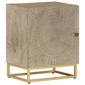 Solid mango wood and iron bedside table 40x30x50 cm by , Nightstands - Ref: Foro24-372014, Price: 144,82 €, Discount: %