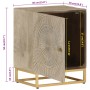 Nachttisch aus massivem Mangoholz und Eisen, 40 x 30 x 50 cm von , Nachttische - Ref: Foro24-372014, Preis: 147,38 €, Rabatt: %