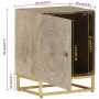 Solid mango wood and iron bedside table 40x30x50 cm by , Nightstands - Ref: Foro24-372014, Price: 144,82 €, Discount: %