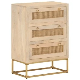 Chest of drawers solid mango wood and iron 55x30x76 cm by , Lockers and storage cabinets - Ref: Foro24-372021, Price: 184,80 ...