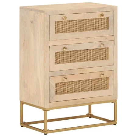 Chest of drawers solid mango wood and iron 55x30x76 cm by , Lockers and storage cabinets - Ref: Foro24-372021, Price: 184,80 ...