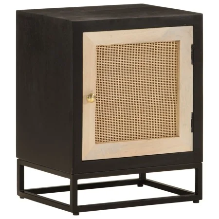 Solid mango wood and black iron bedside table 40x30x50 cm by , Nightstands - Ref: Foro24-371999, Price: 79,24 €, Discount: %
