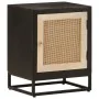 Solid mango wood and black iron bedside table 40x30x50 cm by , Nightstands - Ref: Foro24-371999, Price: 79,24 €, Discount: %