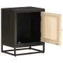 Solid mango wood and black iron bedside table 40x30x50 cm by , Nightstands - Ref: Foro24-371999, Price: 79,24 €, Discount: %