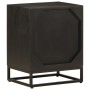 Solid mango wood and black iron bedside table 40x30x50 cm by , Nightstands - Ref: Foro24-371999, Price: 79,94 €, Discount: %