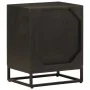 Solid mango wood and black iron bedside table 40x30x50 cm by , Nightstands - Ref: Foro24-371999, Price: 79,24 €, Discount: %