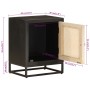 Solid mango wood and black iron bedside table 40x30x50 cm by , Nightstands - Ref: Foro24-371999, Price: 79,94 €, Discount: %
