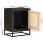 Solid mango wood and black iron bedside table 40x30x50 cm by , Nightstands - Ref: Foro24-371999, Price: 79,24 €, Discount: %