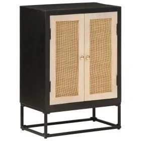 Sideboard aus Eisen und massivem schwarzem Mangoholz, 55 x 30 x 76 cm von , Schließfächer und Lagerschränke - Ref: Foro24-372...