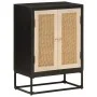Aparador de hierro y madera maciza de mango negro 55x30x76 cm de , Taquillas y armarios de almacenamiento - Ref: Foro24-37200...