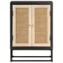 Aparador de hierro y madera maciza de mango negro 55x30x76 cm de , Taquillas y armarios de almacenamiento - Ref: Foro24-37200...