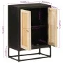 Aparador de hierro y madera maciza de mango negro 55x30x76 cm de , Taquillas y armarios de almacenamiento - Ref: Foro24-37200...