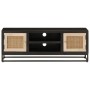 TV-Schrank aus massivem Mangoholz und schwarzem Eisen, 110 x 30 x 40 cm von , CD- und DVD-Speicher - Ref: Foro24-372002, Prei...