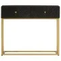 Solid mango wood and black iron console table 90x30x76 cm by , Side tables - Ref: Foro24-372028, Price: 187,96 €, Discount: %