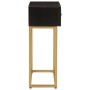 Solid mango wood and black iron console table 90x30x76 cm by , Side tables - Ref: Foro24-372028, Price: 191,11 €, Discount: %