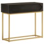 Solid mango wood and black iron console table 90x30x76 cm by , Side tables - Ref: Foro24-372028, Price: 191,11 €, Discount: %