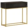 Solid mango wood and black iron console table 90x30x76 cm by , Side tables - Ref: Foro24-372028, Price: 187,96 €, Discount: %